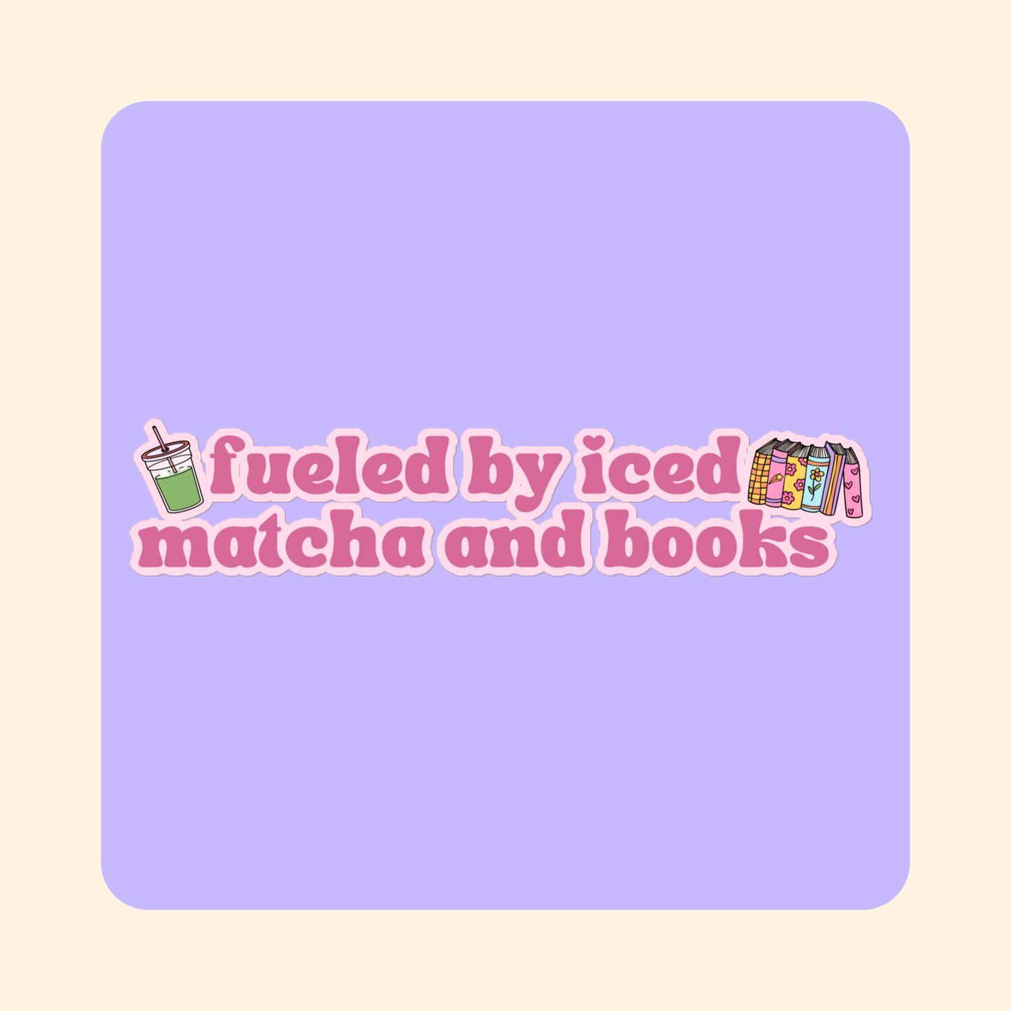 Fueled by Iced Coffee and Books Stickers