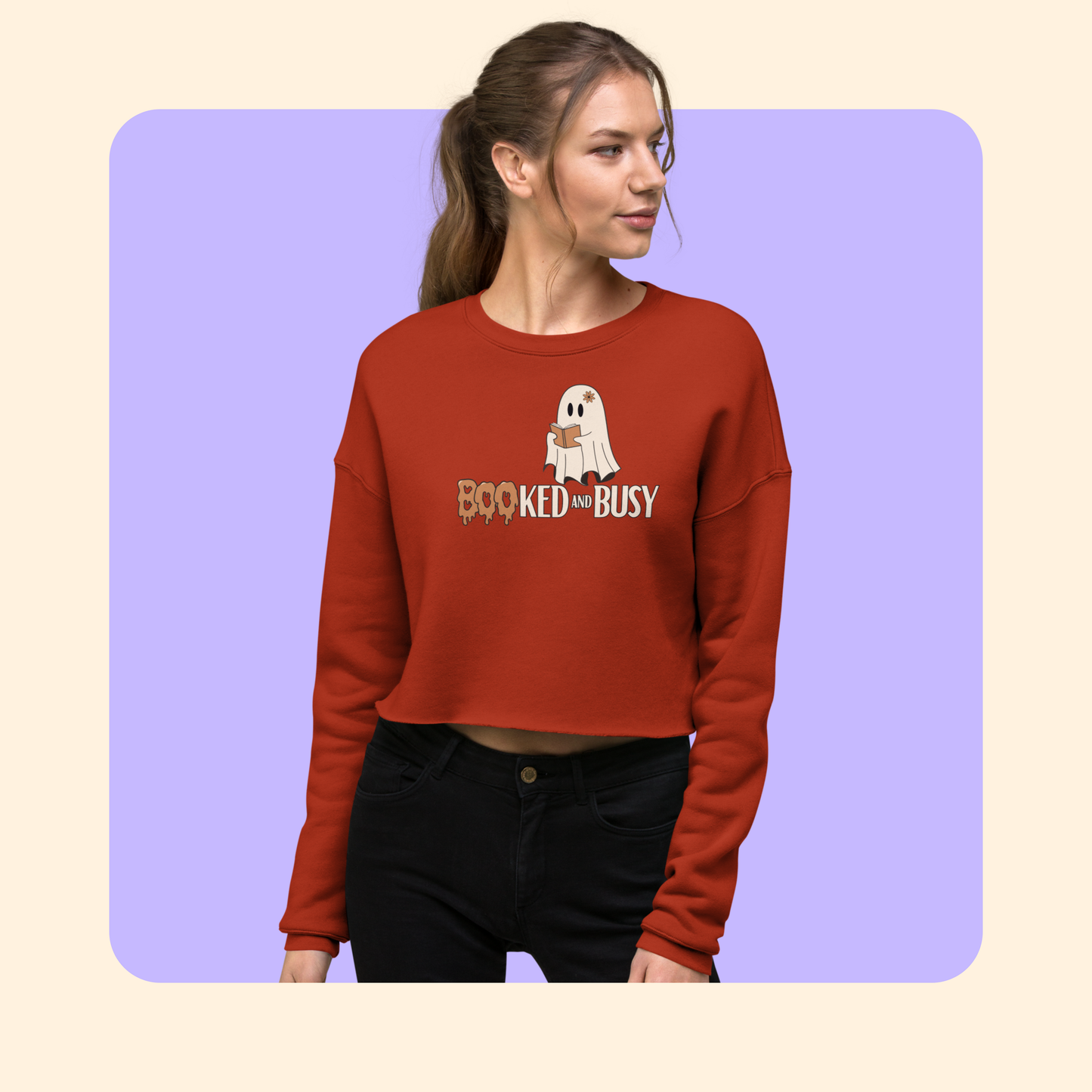 BOOked and Busy Cropped Pullover