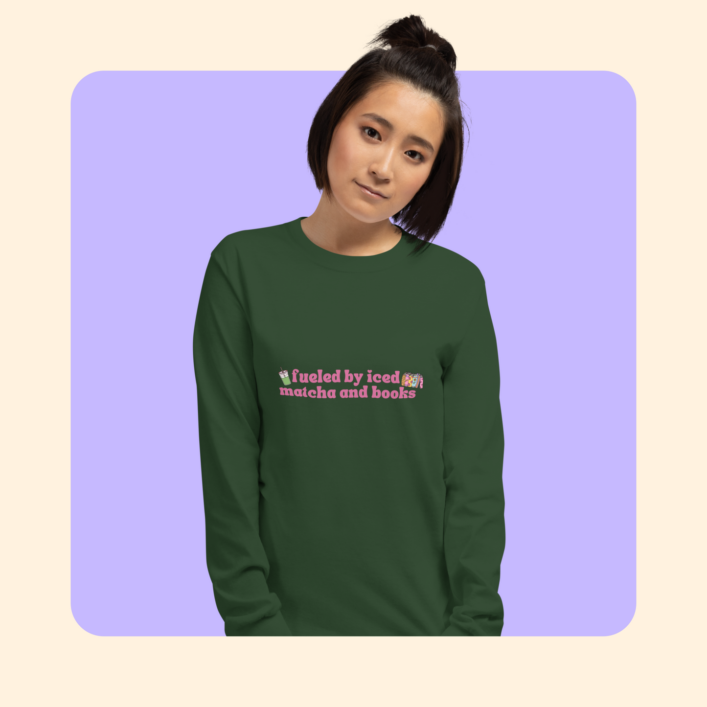 Fueled by Matcha and Books Long Sleeve Tee