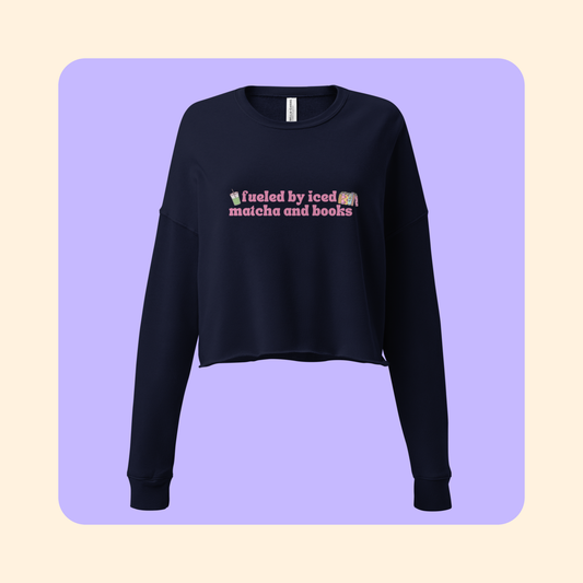 Fueled by Matcha and Books Cropped Pullover